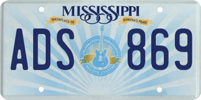 MS license plate ADS869