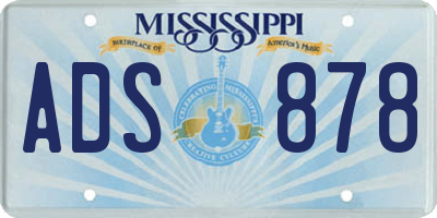 MS license plate ADS878