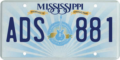 MS license plate ADS881