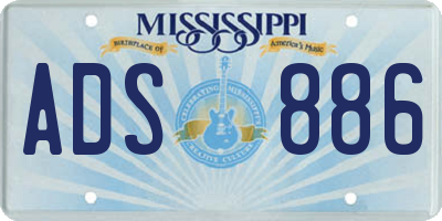 MS license plate ADS886