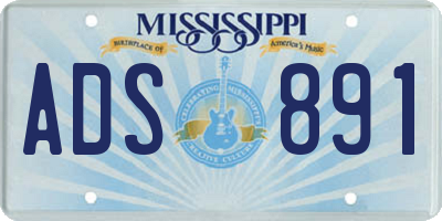 MS license plate ADS891