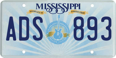 MS license plate ADS893