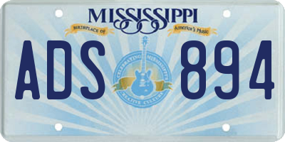 MS license plate ADS894