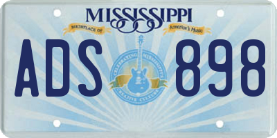 MS license plate ADS898