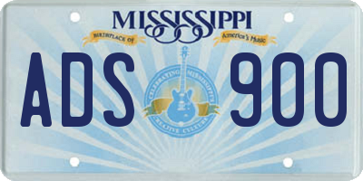 MS license plate ADS900