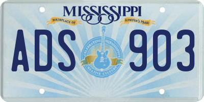 MS license plate ADS903