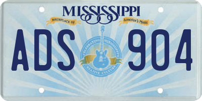 MS license plate ADS904