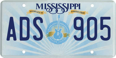 MS license plate ADS905