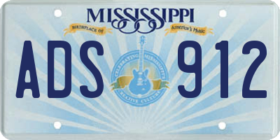 MS license plate ADS912