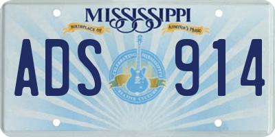 MS license plate ADS914
