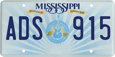MS license plate ADS915