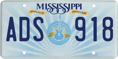 MS license plate ADS918