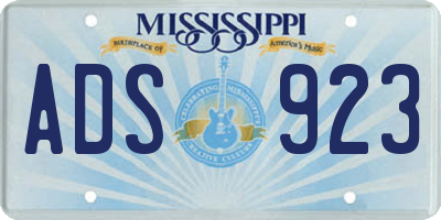 MS license plate ADS923