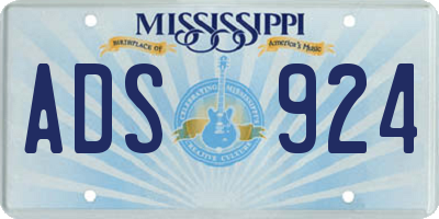 MS license plate ADS924