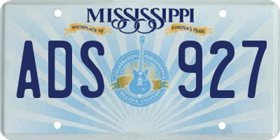 MS license plate ADS927