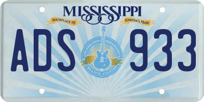 MS license plate ADS933