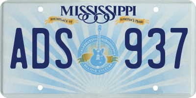 MS license plate ADS937