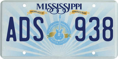 MS license plate ADS938