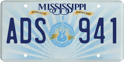 MS license plate ADS941