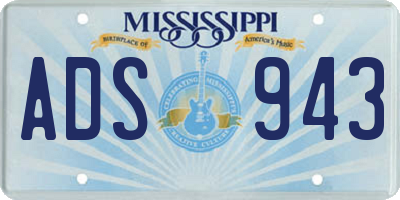 MS license plate ADS943