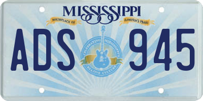 MS license plate ADS945