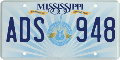 MS license plate ADS948