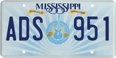 MS license plate ADS951