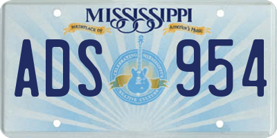 MS license plate ADS954
