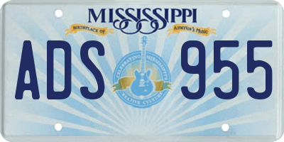 MS license plate ADS955