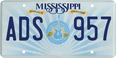 MS license plate ADS957