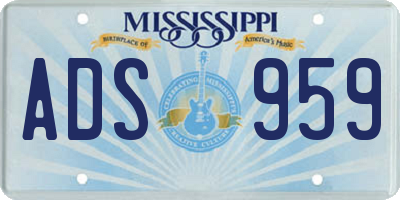 MS license plate ADS959