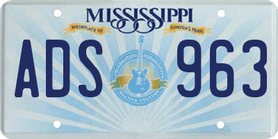 MS license plate ADS963