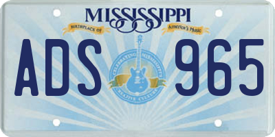 MS license plate ADS965