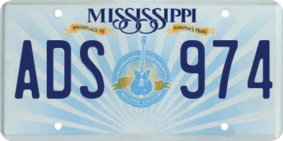 MS license plate ADS974