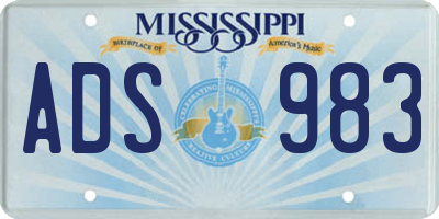 MS license plate ADS983