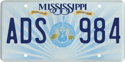 MS license plate ADS984