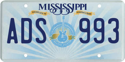 MS license plate ADS993