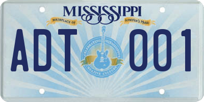 MS license plate ADT001