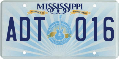 MS license plate ADT016