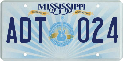 MS license plate ADT024