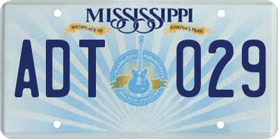 MS license plate ADT029