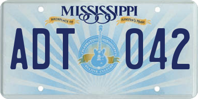 MS license plate ADT042