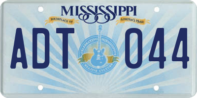 MS license plate ADT044