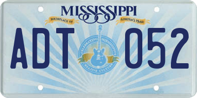 MS license plate ADT052