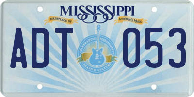 MS license plate ADT053