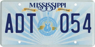 MS license plate ADT054