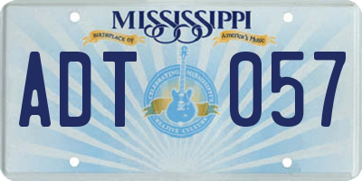 MS license plate ADT057