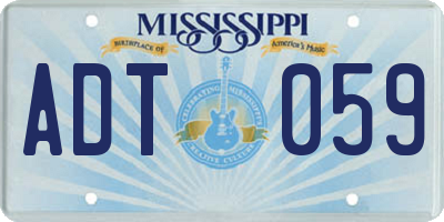 MS license plate ADT059