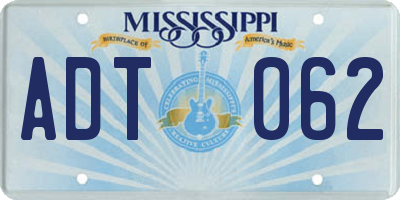 MS license plate ADT062