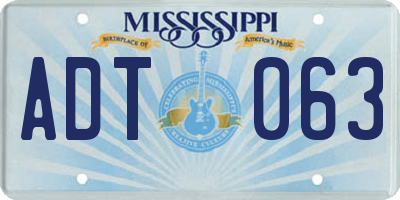 MS license plate ADT063